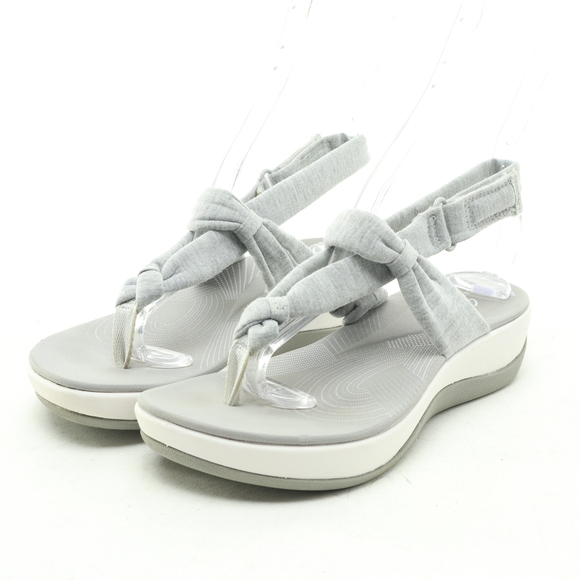 Clarks Cloudsteppers Arla Nicole Sandals Women 6.5 Gray/White - Picture 6 of 16